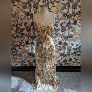 Reformation- Silk Slip Dress- Foliage Print- Size 4- NWOT